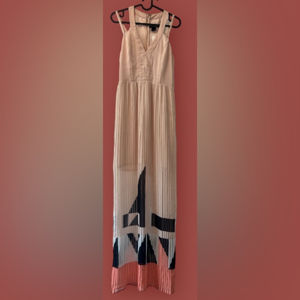 French connection pleated maxi dress